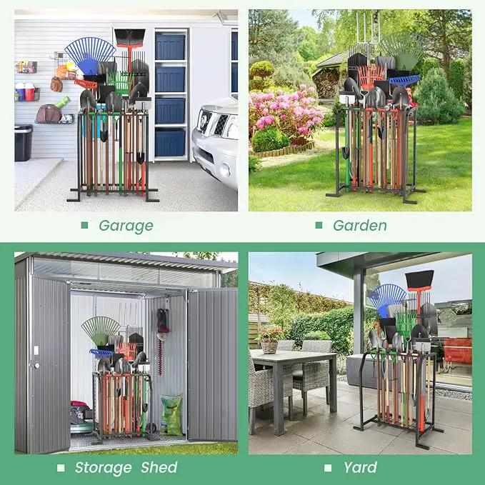 Trieez Extra Large Garden Tool Organizer for Garage, NEVER FALL OVER - Yard Tool Organizer Garage for Organization and Storage, Tool Rack for Shed, Outdoor, Tool Stand by GreenHaven Gardens