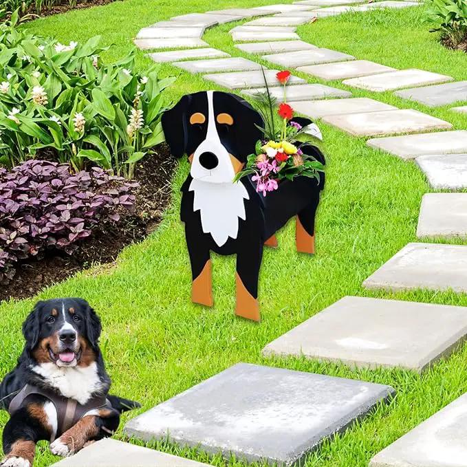 Bernese Mountain Dog Planter Plant Pots,Cute Garden Dog Flower Planter,Dog Planters Birthday Gifts for Women,Office,Indoor/Outdoor Decor（9.45 * 5.75 * 12.2in） by GreenHaven Gardens