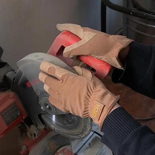 HLDD HANDLANDY 2 Pairs Leather Gardening Gloves for Men, Utility Work Gloves for Gardening, Yardwork, Construction, Mechanics, Great Garden Gifts for Men Women by GreenHaven Gardens