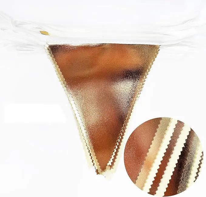 Brown Beige and Gold Party Decorations Fabric Triangle Pennant Banner Flag Bunting Garland for Boho Neutral Rustic Cowboy Western Teddy Bear Birthday Baby Shower Graduation Engagement Party Supplies by GreenHaven Gardens