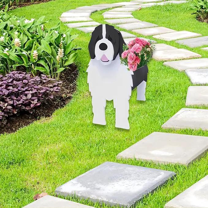 Newfoundland Dog Planter Plant Pots,Cute Garden Dog Flower Planter,Dog Planters Birthday Gifts for Women,Office,Indoor/Outdoor Decor（9.45 * 6.77 * 13.99in） by GreenHaven Gardens