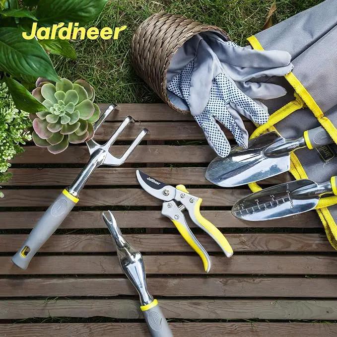Jardineer Garden Tools Set, 8PCS Heavy Duty Garden Tool Kit with Outdoor Hand Tools, Garden Gloves and Storage Tote Bag, Gardening Tools Gifts for Women and Men by GreenHaven Gardens