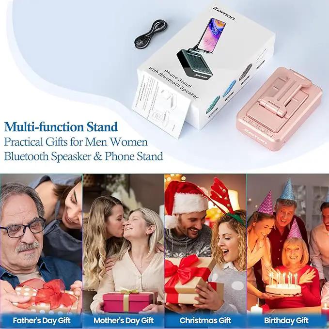 JTEMAN Portable Wireless Bluetooth Speakers with Phone Stand,Gifts for Women and Men,Birthday Christmas for Women Men,Kitchen Gadgets for Men,Compatible for iPhone/Samsung/Mini iPad - Pink by GreenHaven Gardens