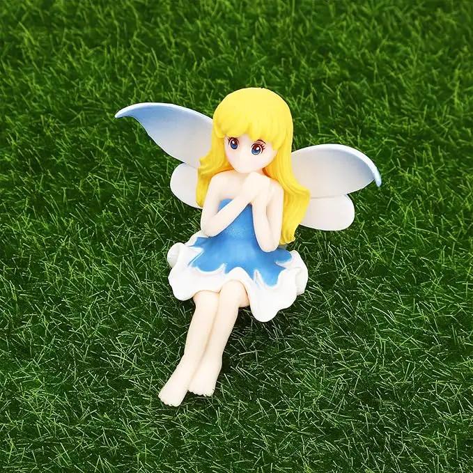 ONEST 8 Pieces Miniature Fairy Garden Accessories Small Fairy Figurines Hand Painted Fairy Figures Girl Fly Wing Figurines for Car Decor Fairy Garden Flower Pot Birthday Cake Topper by GreenHaven Gardens