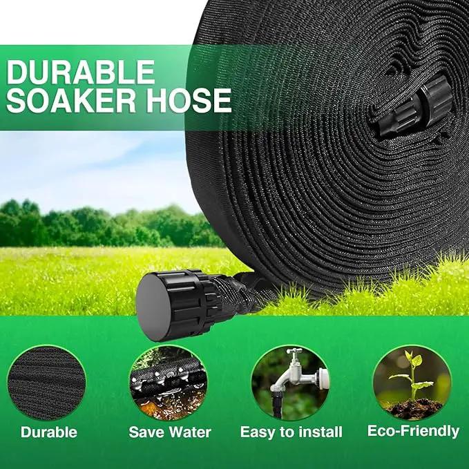 Lefree Soaker Hose 50 FT for Garden Irrigation, Soaker Hose for Lawn and Flower Beds, 2024 Upgraded Flat Soaker Hose Saves 80% Water, Flexible Durable Drip Hose for Trees, Shrubs.(25FT*2Pack) by GreenHaven Gardens