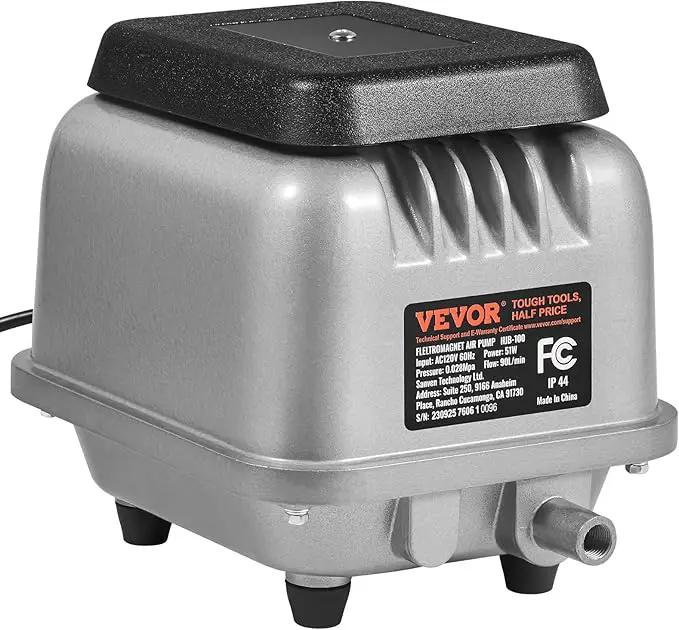 VEVOR Linear Air Pump, 109L/Min Air Flow Septic Aerator Pump, Aeration System for 1/2 Acre 10 FT Deep Ponds, Water Gardens, Waste Treatments, Septic Tanks, Aquariums, Seafood Restaurants, Fish Farms by GreenHaven Gardens
