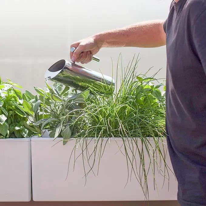 Glowpear Self Watering Planter Box - 23.6", White - UV Stable, Scalable Wall Mounts Plant Pot with Water Gauge, Indoor Outdoor for Vegetables, Flowers, Herbs, and Succulents, Gardening by GreenHaven Gardens