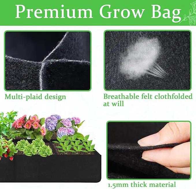 POILKMNI Fabric Raised Garden Bed, 232 Gallon 8 Grids Plant Grow Bags 8x4x1ft Large Garden Grow Bed Bags for Growing Herbs, Flowers and Vegetables by GreenHaven Gardens