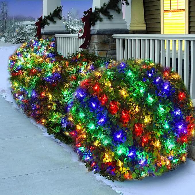 LED Christmas Net Lights for Bushes Outdoor,100 LED 5ftx5ft Waterproof 8 Modes Connectable Mesh Lights for Bushes,Garden,Yard,Trunk,Outdoor Christmas Decorations by GreenHaven Gardens