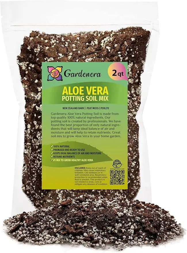 Premium Aloe Vera Potting Soil Mix - (2 Quart Bag) by GreenHaven Gardens