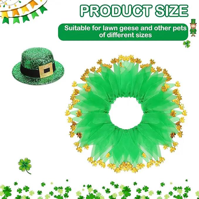 St. Patrick's Day Porch Goose Outfit 23"/ 17'' Statue Tuxedo Bandana Top Hat Cloth for Goose Lawn Decoration(Collar) by GreenHaven Gardens