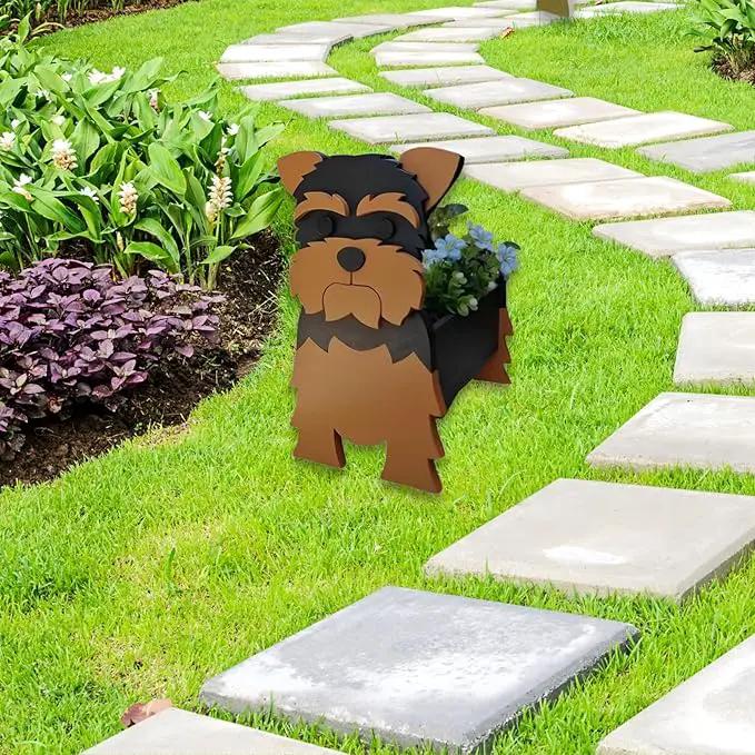 Yorkshire Dog Planter Plant Pots,Cute Garden Dog Flower Planter,Dog Planters Birthday Gifts for Women,Office,Indoor/Outdoor Decor(9.45 * 7.76 * 12.13in) by GreenHaven Gardens