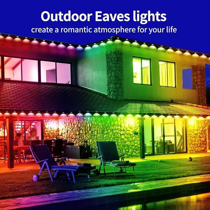 Permanent Outdoor Lights,50ft RGB Eave with App Control Remote,IP67 Waterproof LED Lights,Music Sync Outside Light for House,Halloween,Roof,Garden,Christmas Decorations by GreenHaven Gardens
