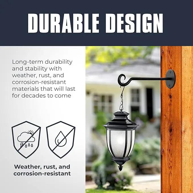 Monarch Abode Wall Mount Plant Hook Premium Metal Decorative Hanging Bracket for Plants Bird Feeders Planters Home Decor, Heavy Duty, 7.5 inch, Set of 2, White by GreenHaven Gardens