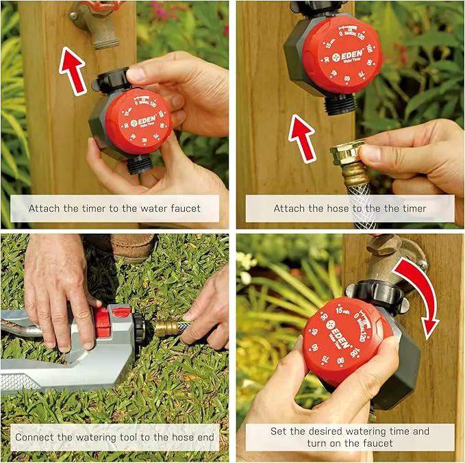 Eden Mechanical Watering Hose Timer for Lawn and Garden, 1-Zone Sprinkler Timer by GreenHaven Gardens