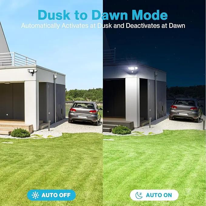Olafus 100W LED Security Light Motion Sensor Outdoor Light, Motion Flood Light Dusk to Dawn, 9000LM Super Bright 6500K Exterior Motion Detector Floodlight for Garage Yard Porch Eave IP65, Black by GreenHaven Gardens