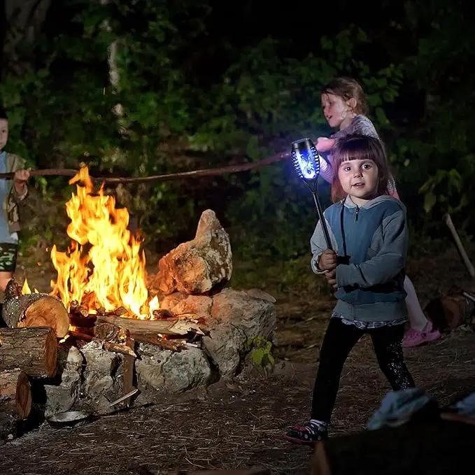 Toodour Solar Torch Flame Lights, 12 Pack Solar Lights Outdoor with Flickering Flame, Waterproof Solar Pathway Lights Landscape Decoration Lighting for Garden, Lawn, Yard, Outdoor Decorations - Blue by GreenHaven Gardens
