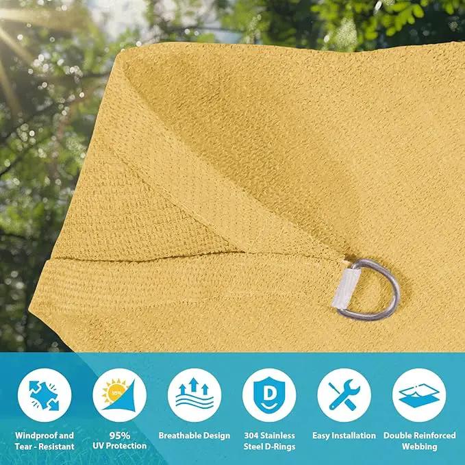Amagenix Sun Shade Sail 5X9 Curved Edge Outdoor Shade Canopy Sand Breathable 95% UV Block Shade Cloth for Patio Garden Backyard (We Make Custom Size) by GreenHaven Gardens