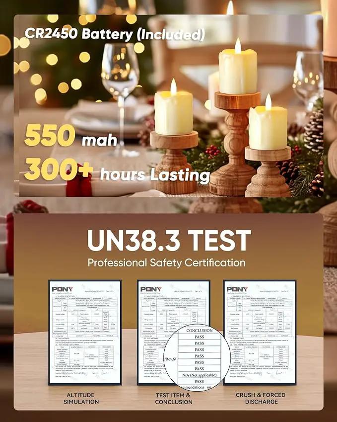 Homemory 12Pack 2" x 2" Timer Remote Control Flameless Votive Candles, Realistic Battery Operated Candles, 3D Wick Electric Fake Candles for Christmas, Wedding, Home Decorations by GreenHaven Gardens