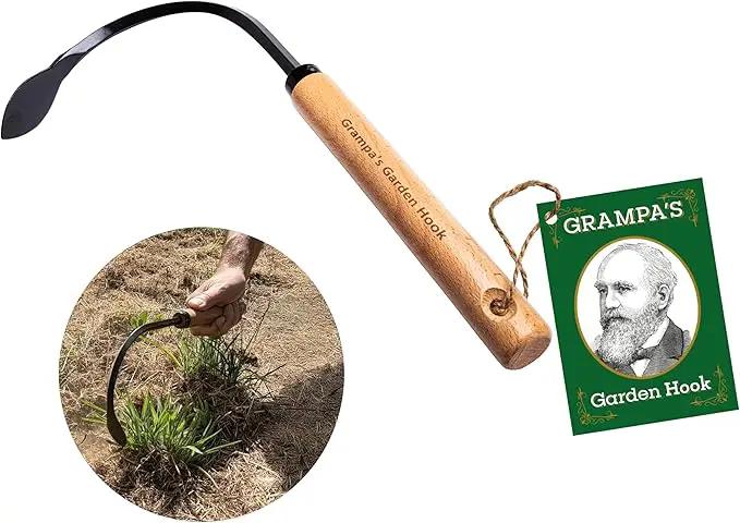 Grampa's Garden Hook - Weed Puller Tool & Gardening Hand Cultivator - Versatile Tool That Functions as a Cultivator, Hand Tiller, Weeder, & Edging Tool - Lightweight & Durable to Use by GreenHaven Gardens