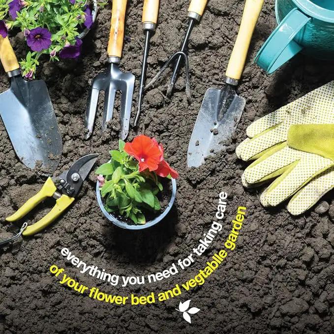 Gardening Tools Set of 10 - Complete Heavy Duty Garden Tools Set with Fashion Handbag - Durable Gardening Supplies Kit Ideal Garden Gifts for Women by GreenHaven Gardens