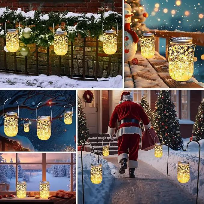 Solar Mason Jar Lights Lids, 12 Pack 30 Led Fairy Lights(Jars Not Included), Outdoor Hanging Mason Jar Solar Lights, Fairy in a Jar Firefly Lights for Patio Garden Table Decor Gifts by GreenHaven Gardens