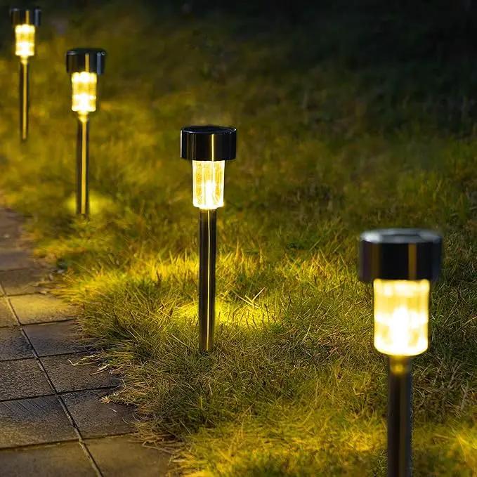 GIGALUMI Solar Pathway Lights 20 Pack, Stainless Steel IP44 Waterproof Auto On/Off Outdoor LED Solar Landscape Lights for Garden, Yard, Patio, Path and Walkway. (Warm White) by GreenHaven Gardens