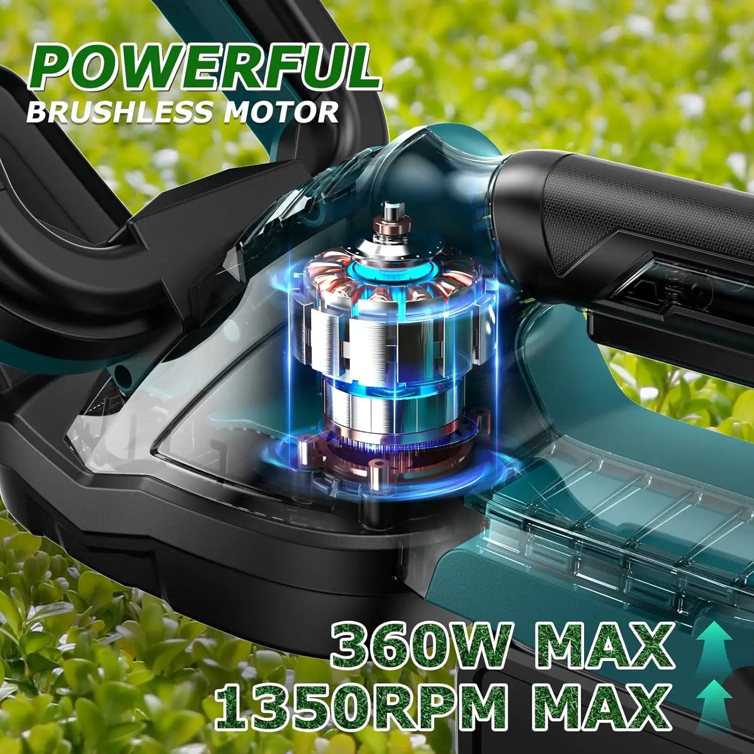 Cordless Hedge Trimmer for Makita 18V Battery, Electric Bush Trimmer 22 Inches Dual-Action, 3/4" Cutting Capacity Handheld Shrub Pruning Trimmer for Garden, Grass, Lawn(NO Battery) by GreenHaven Gardens