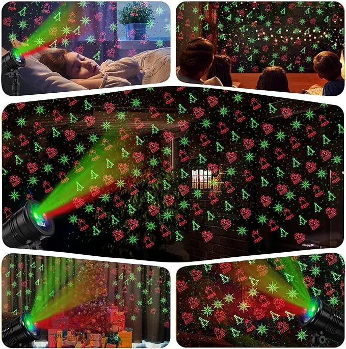 Christmas Laser Lights Outdoors Decoration Projector Light Waterproof LED Star Show for Xmas Decor House Home Yard Garden Patio Wall Indoor, Red and Green with Wireless Remote by GreenHaven Gardens