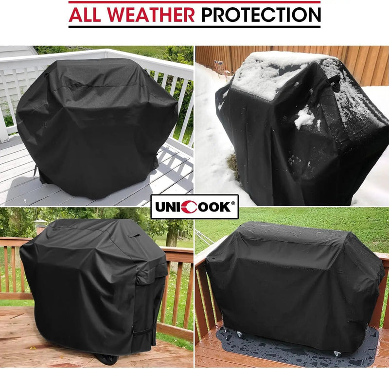 Unicook Heavy Duty Waterproof Barbecue Gas Grill Cover, 65-inch BBQ Cover, Special Fade and UV Resistant Material, Durable and Convenient, Fits Grills of Weber Char-Broil Nexgrill Brinkmann and More by GreenHaven Gardens