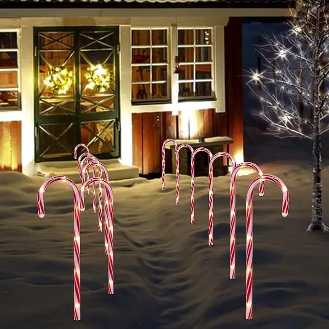 Joiedomi 17” Christmas Candy Cane Pathway Markers Lights with Stake, Set of 12 Christmas Candy Cane Stakes Lights for Christmas Party Walkway Patio Garden Holiday Outdoor Decoration by GreenHaven Gardens