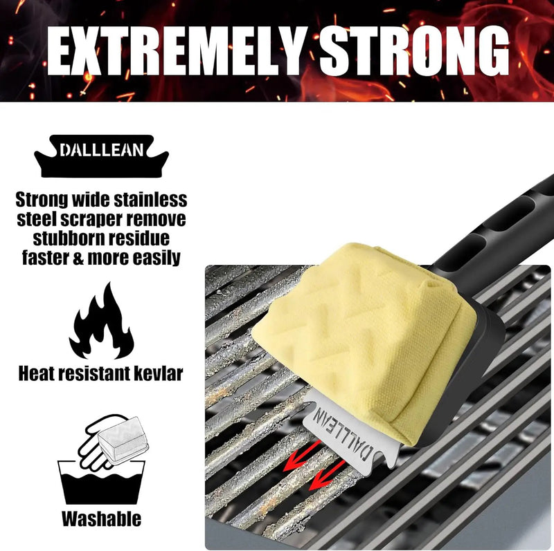 BBQ Grill Brush Bristle Free for Outdoor Grill, Replaceable Head Cleaning Brush, Steam Grate Cleaner, BBQ Cleaning Brush, Scraper for Grill Grates, Safe Barbecue Grill Brush by GreenHaven Gardens
