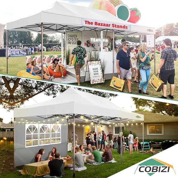 COBIZI 10x20 Pop Up Canopy Tent Heavy Duty with 6 Removable Sidewalls, Commercial Heavy Duty Pop Up Tent for Parties All Weather Waterproof and UV 50+ Wedding Tent with Roller Bag(Legs Upgraded) by GreenHaven Gardens