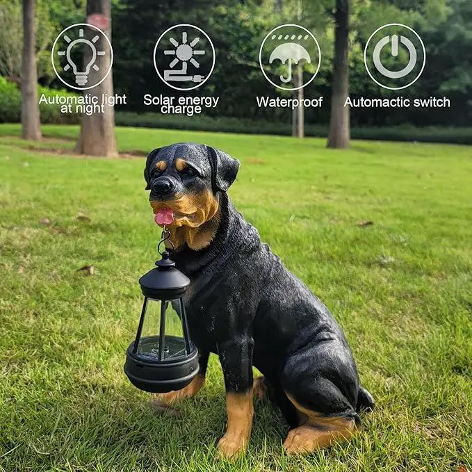 NASKY The Resin Handicraft Solar - Powered Hanging Lamp in The Shape of A Simulated Puppy of The Courtyard is Suitable for Places Such As Courtyards, Gardens and Balconies (Ronaway Dog) by GreenHaven Gardens