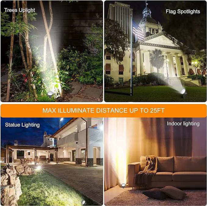 SUNLONG Solar Spotlights Outdoor Waterproof Bright Solar Wall Light Led Security Flood Light Solar Powered for Flag Patio Front Door Driveways-Automatically Activates at Dusk to Dawn (White) by GreenHaven Gardens