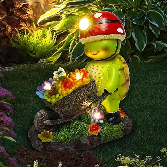 Solar Light Turtle Outdoor Garden, Turtle Solar Light for Yard Patio Decor 4 LED Solar Powered Lighting Outside Light Up Turtle Garden Statue Gardening Gift for Women Cute Decor by GreenHaven Gardens