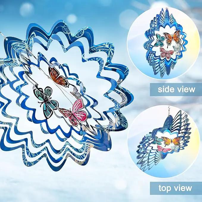 Butterfly Wind Spinner Outdoor, Wind Spinners for Yard and Garden, 3D Metal Butterfly Wind Catcher Decor Hanging Wind Sculpture Decoration, Butterfly Gift for Women Girl Mother Wife Grandma by GreenHaven Gardens