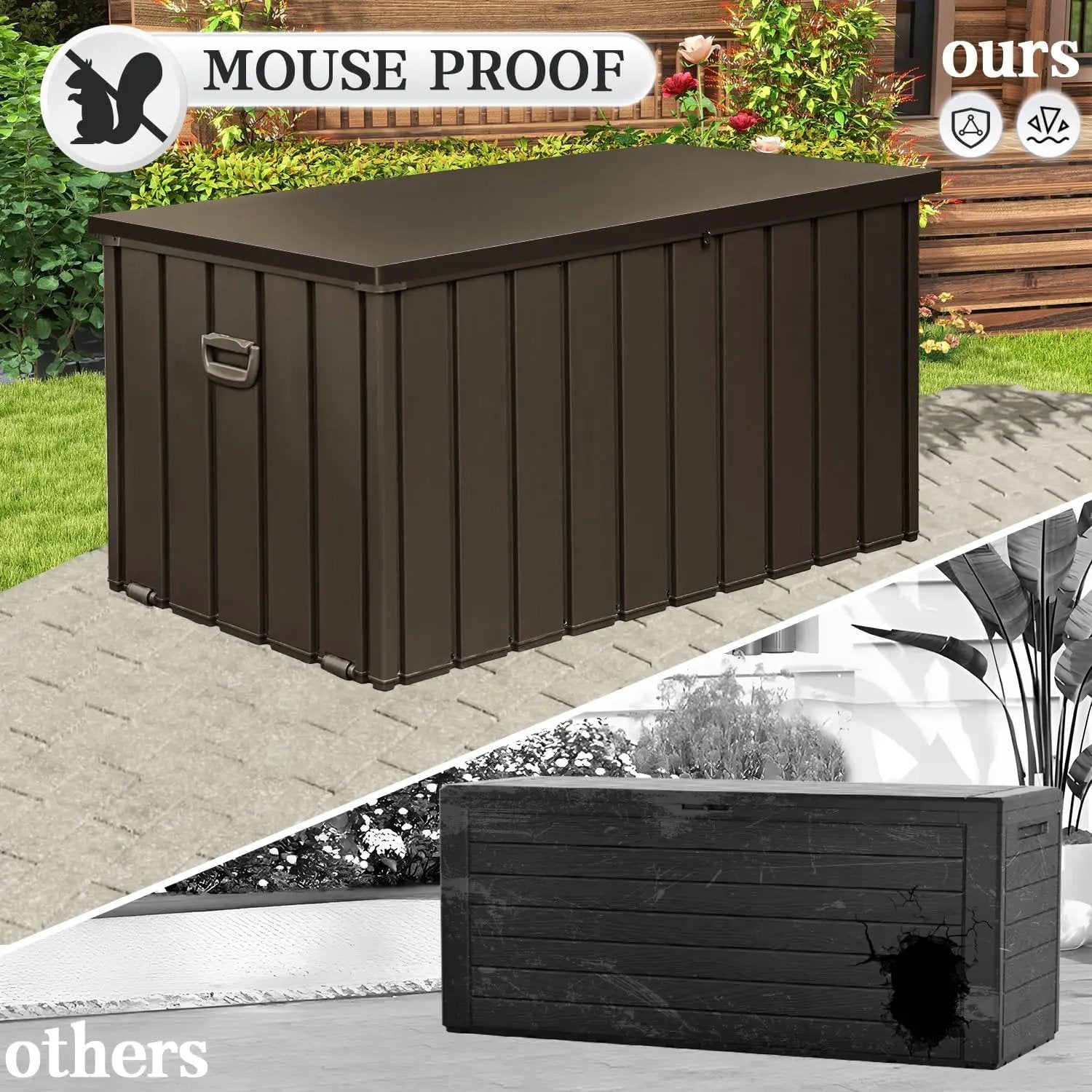 Domi 200-Gallon Outdoor Storage Box – Waterproof, Lockable Storage Cabinet for Patio Furniture, Garden Tools & Pool Supplies – Large Metal Storage for Cushions by GreenHaven Gardens