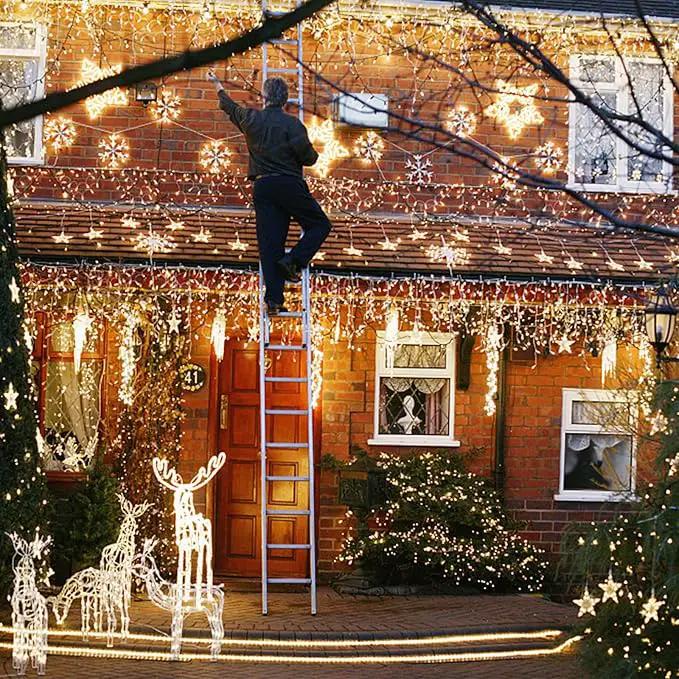JMEXSUSS 800 LED Icicle Lights for Outside, Icicle Christmas Lights Outdoor, Warm White Christmas Lights for House Holiday Party Wedding Christmas Decorations by GreenHaven Gardens