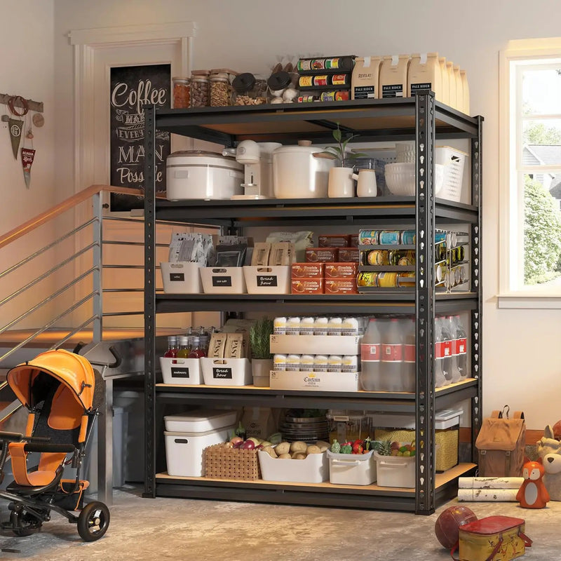 REIBII 2000LBS Garage Shelving Heavy Duty 72''H Storage Shelves 5 Tier Heavy Duty Shelving, Adjustable Metal Shelves for Garage Pantry Closet Kitchen Basement 35.5" W x72 H x 15.8" D, 2 Pack by GreenHaven Gardens
