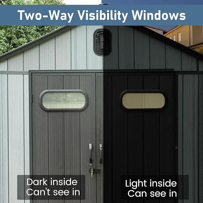 Domi 6x4 FT Outdoor Resin Storage Shed, All-Weather Double-Wall Storage Building for Backyard, Garden, Lawn Tools, Mower, Bike & Pool Equipment, Lockable Doors, Ventilated Roof, Grey by GreenHaven Gardens