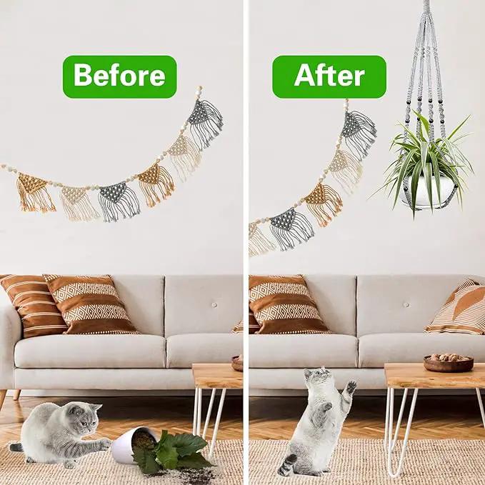 Augshy 2 Packs Macrame Hanging Planter, Indoor Hanging Planter Basket with Wood Beads Decorative Macrame Pot Hanger for Home Decor (Grey) by GreenHaven Gardens