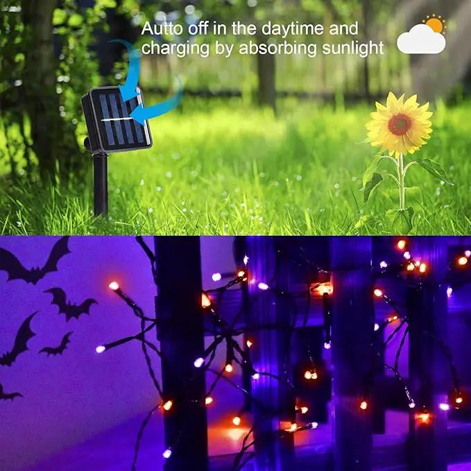2 Pack 400 LED Solar String Lights, 8 Modes Solar String Lights for Outside, Waterproof and Solar Powered Outdoor String Lights for Holiday Christmas Yard Garden Tree Wedding Party (Orange Purple) by GreenHaven Gardens