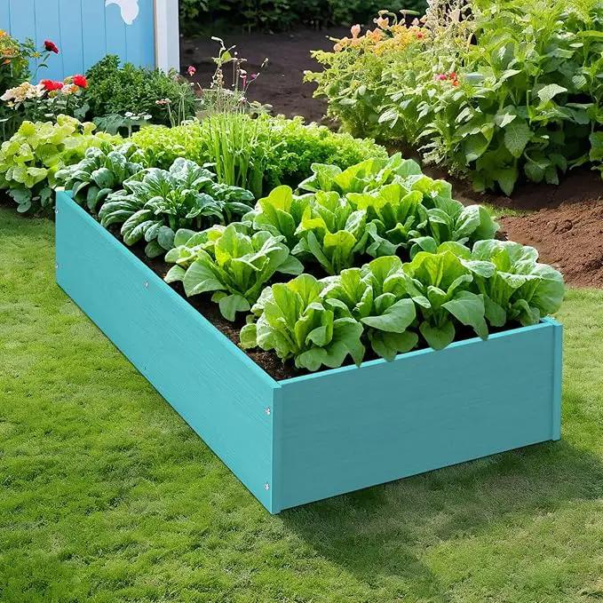 HDPE Raised Garden Bed 47.24 * 24.4 * 9.65 in,Vegetable Planter Bed Outdoor,Elevated Horticulture Planter Bed,Waterproof,Rot-Resistant and Non-Cracking Above Ground Garden Bed(Aruba Blue) by GreenHaven Gardens