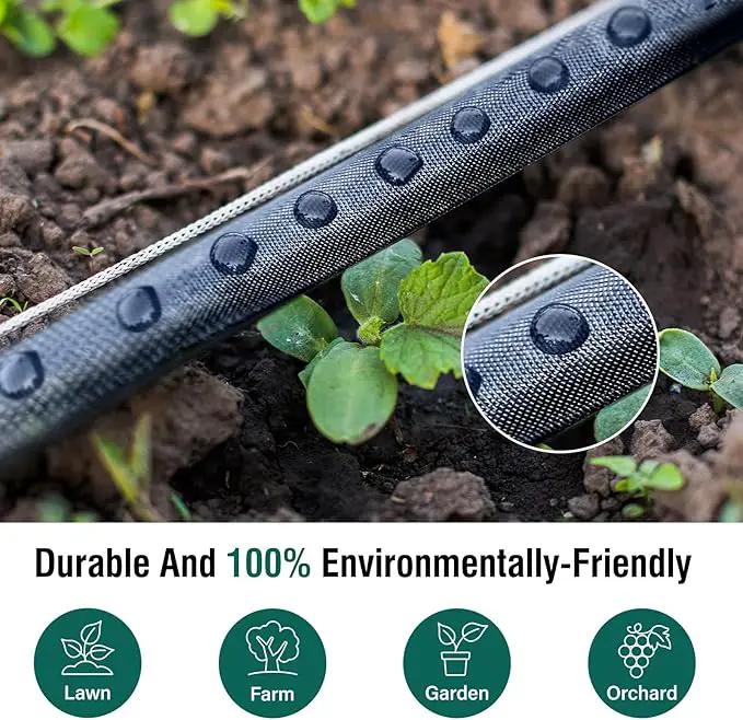 Soaker Hose 25ft for Garden Beds, Drip Irrigation Hose Saves 80% Water, Leak Proof Sprinkler Hose For Garden, Lawn, Flower Bed, Vegetable Field (25FT) by GreenHaven Gardens