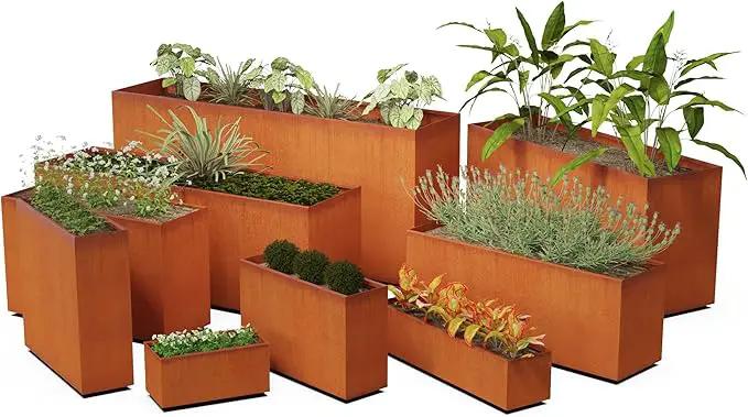 Tall Corten Steel Planter Box – 36x24 Inch Large Rectangular Planter for Outdoor Patios & Gardens | Heavy Duty Metal | Made in USA, Fully Assembled by GreenHaven Gardens