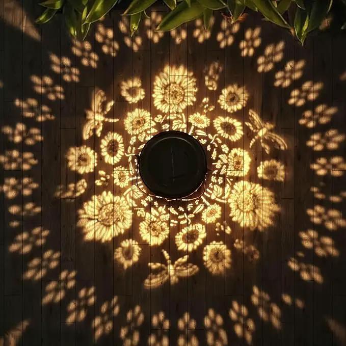 Solar Outdoor Lanterns, Sunflower Garden Decor LED Light Hanging Waterproof Solar Metal Lantern Gifts for Women Mom Grandma Outdoor Decoration for Patio Pathway Yard by GreenHaven Gardens