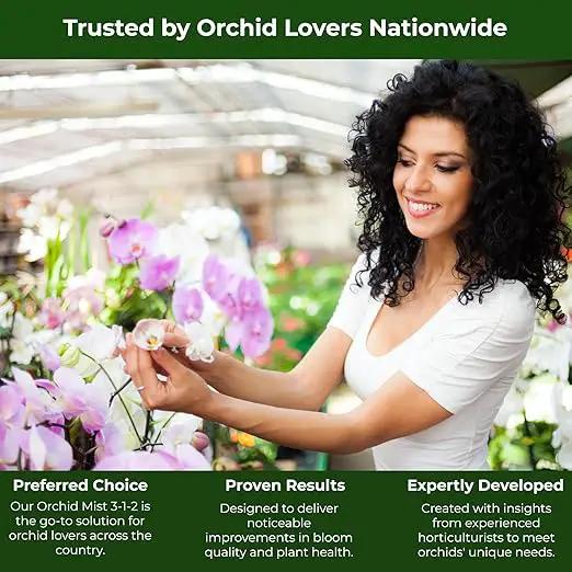 Premium Orchid Plant Food Mist – Orchid Fertilizer Spray – Orchid Food Fertilizer for Blooming – Orchid Plant Care Formula 3-1-2 – Ready-to-Use (16 OZ) by GreenHaven Gardens