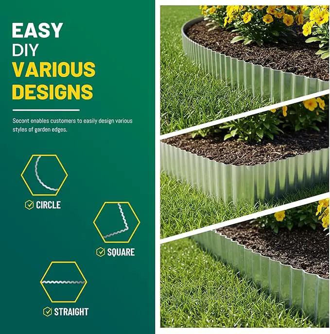 Corrugated Metal Garden Edging, 6"×20Ft Durable Landscape Border for Garden, Lawn, Flower Beds and Paver Edging (Silver) by GreenHaven Gardens
