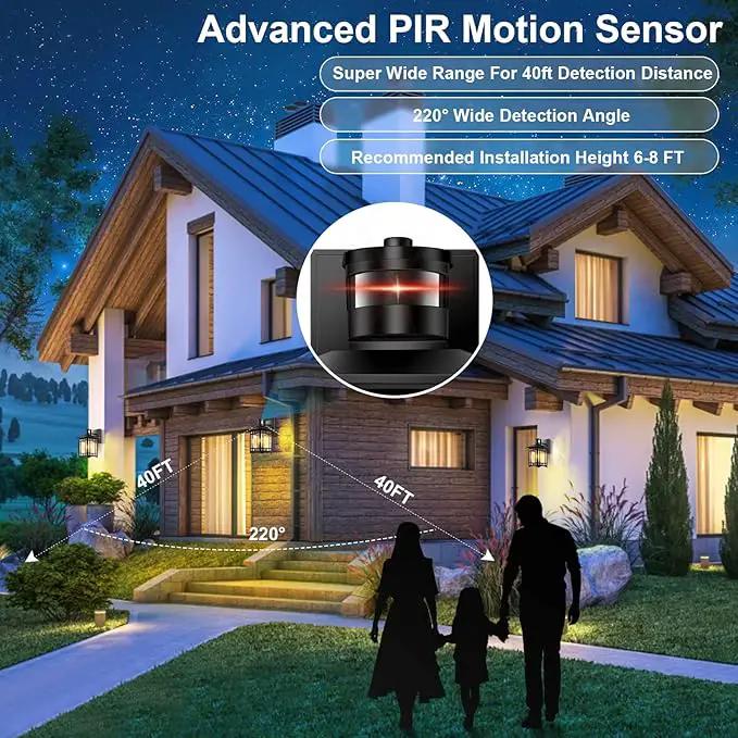 Dusk to Dawn Motion Sensor Light, Outdoor Light Fixture, Aluminum Wall Sconce Lighting, Front Porch Light, Exterior Lights for House Patio, Outside Lights, Wall Mount Anti-Rust Lantern by GreenHaven Gardens